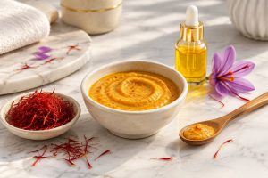 ماسک زعفران برای شفافیت پوست و رفع لک
